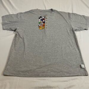 Disney Gray Short Sleeve Tee with Mickey, Donald Duck, Goofy and Pluto.